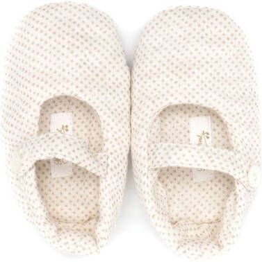 Bonpoint polka-dot print crib shoes White