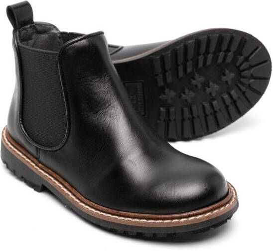 Bonpoint round-toe leather boots Black