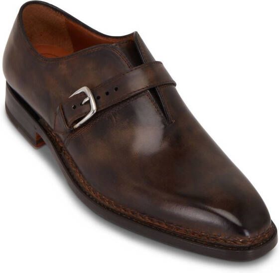 Bontoni buckled leather shoes Brown