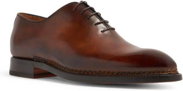 Bontoni Delaville glossy-finish lace-up shoes Brown