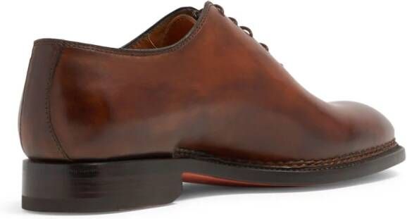 Bontoni Delaville glossy-finish lace-up shoes Brown