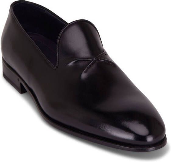 Bontoni embossed-detail leather loafers Black