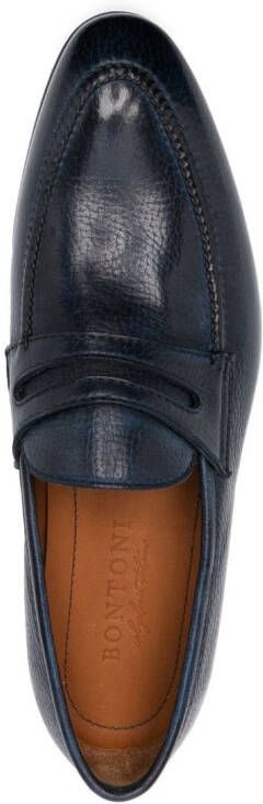 Bontoni penny-slot calf-leather loafers Blue