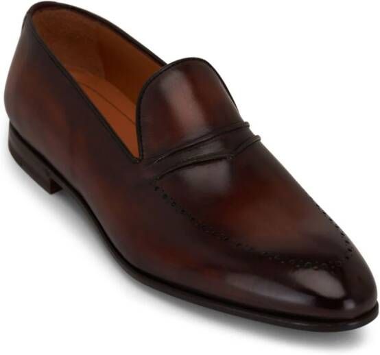 Bontoni perforated leather loafers Brown