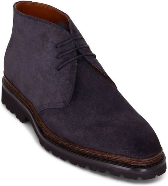Bontoni suede lace-up boots Purple