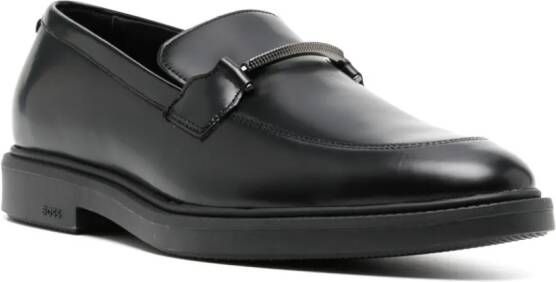 BOSS 25mm smooth leather loafers Black