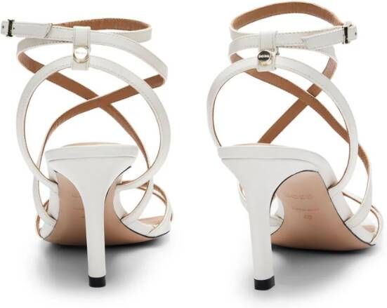 BOSS 75mm strappy leather sandals White