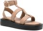 BOSS caged leather sandals Neutrals - Thumbnail 2