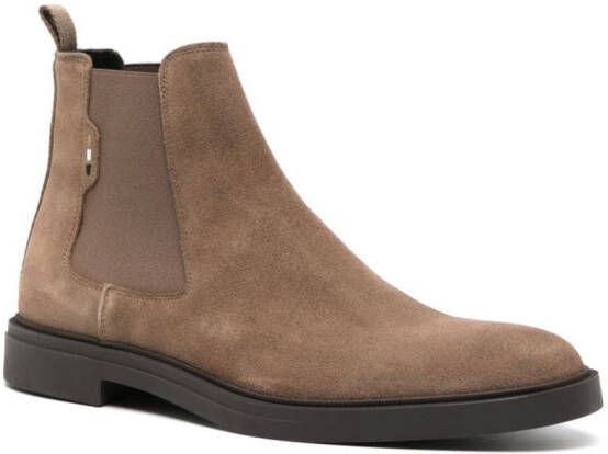 BOSS Calev elasticated-panels suede boots Neutrals