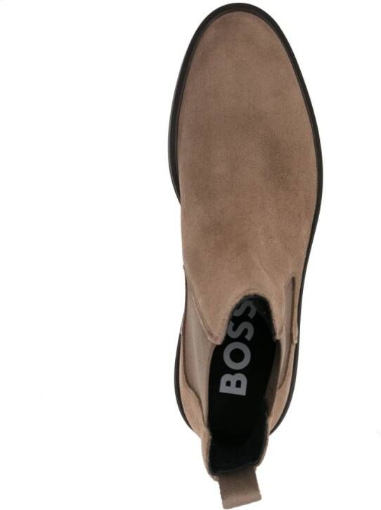 BOSS Calev elasticated-panels suede boots Neutrals