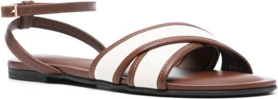 BOSS canvas-strap flat sandals Neutrals
