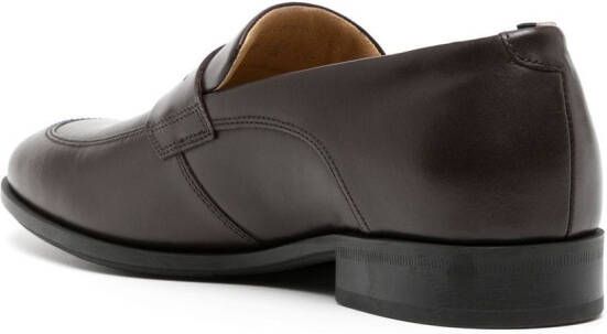 BOSS Colby leather penny loafers Brown