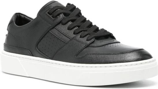 BOSS contrasting-sole leather sneakers Black