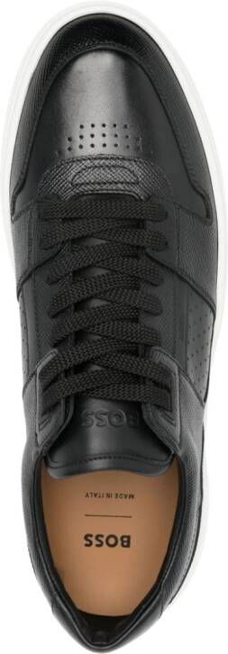 BOSS contrasting-sole leather sneakers Black