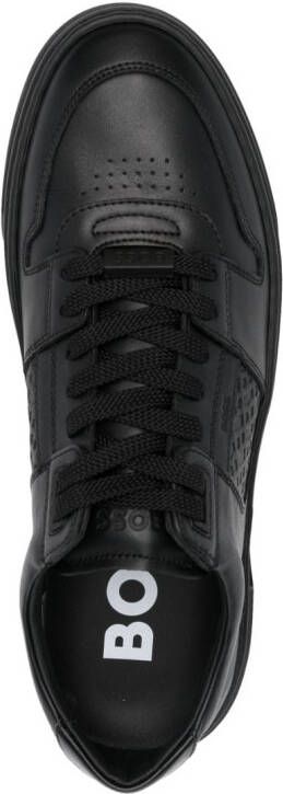BOSS de ed-logo leather sneakers Black