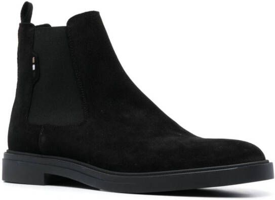 BOSS elasticated-panels suede boots Black