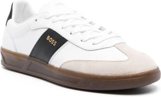 BOSS em ed-logo leather sneakers White