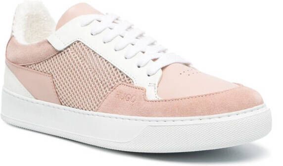 BOSS mesh-panel low-top sneakers Pink