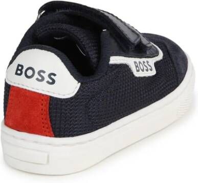 BOSS Kidswear colour-block panelled textured sneakers Blue