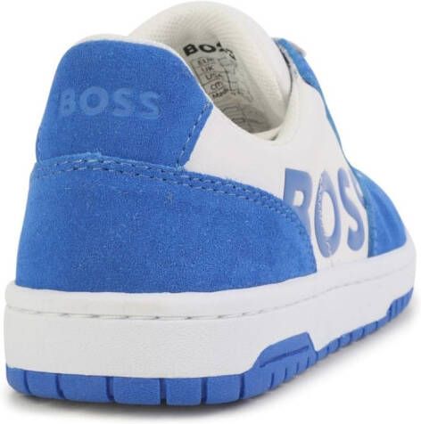 BOSS Kidswear contrasting logo-print sneakers Blue