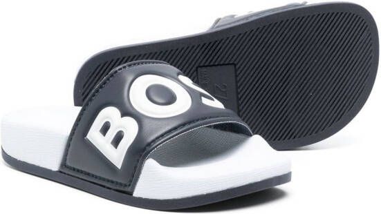 BOSS Kidswear debossed-logo sliders White