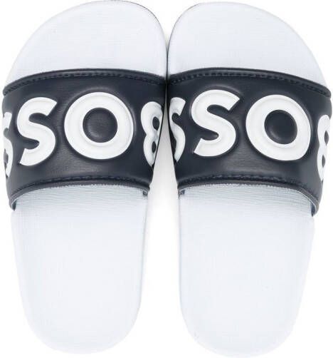 BOSS Kidswear debossed-logo sliders White