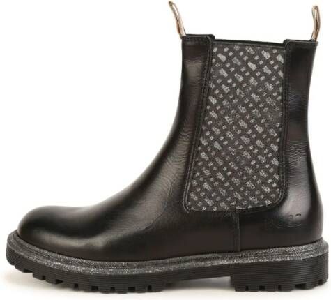 BOSS Kidswear glitter-detailing leather boots Black