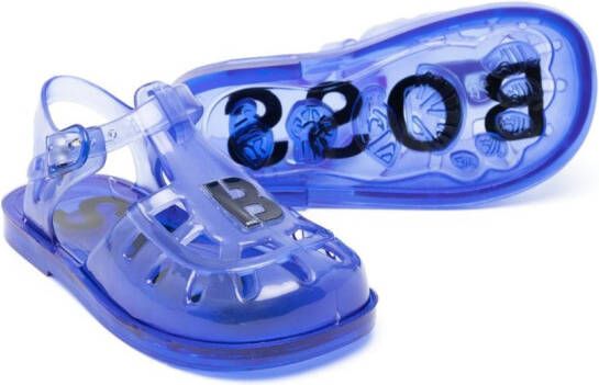 BOSS Kidswear logo-embellished jelly sandals Blue