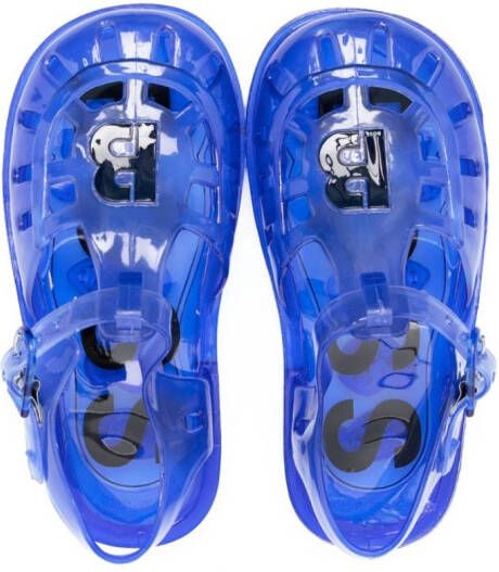 BOSS Kidswear logo-embellished jelly sandals Blue