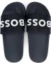 BOSS Kidswear logo-embossed pool slides Blue - Thumbnail 3