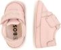 BOSS Kidswear logo-lettering leather slippers Pink - Thumbnail 3