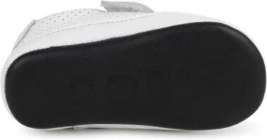 BOSS Kidswear logo-print calf-leather slippers White