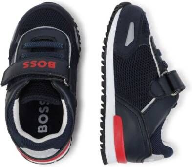 BOSS Kidswear logo-print colour-block panelled sneakers Blue