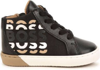 BOSS Kidswear logo-print high-top sneakers Black