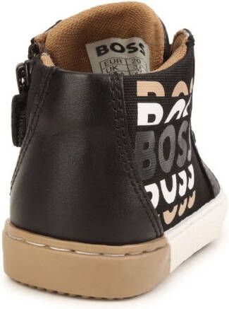 BOSS Kidswear logo-print high-top sneakers Black