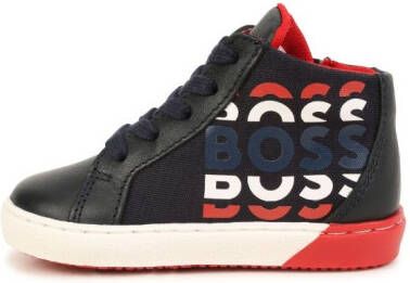 BOSS Kidswear logo-print high-top sneakers Blue
