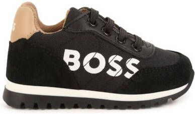 BOSS Kidswear logo-print canvas sneakers Black