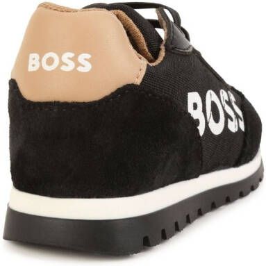 BOSS Kidswear logo-print canvas sneakers Black
