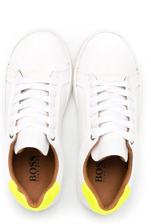 BOSS Kidswear logo print lace-up sneakers White