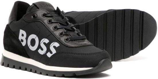 BOSS Kidswear logo-print low-top sneakers Black