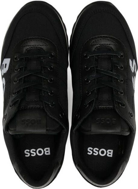 BOSS Kidswear logo-print low-top sneakers Black