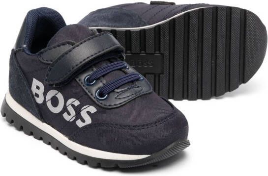 BOSS Kidswear logo-print low-top sneakers Blue