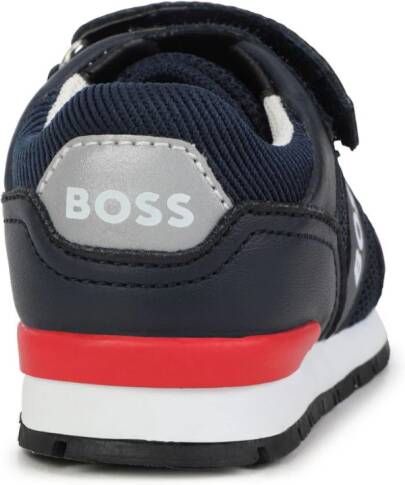BOSS Kidswear logo-print mesh sneakers Blue