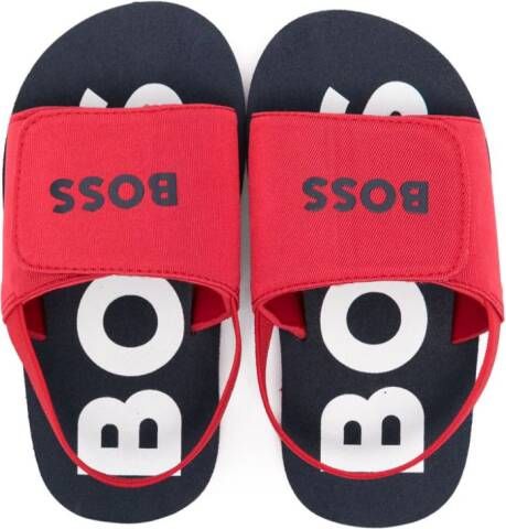 BOSS Kidswear logo-print open-toe sandals Red