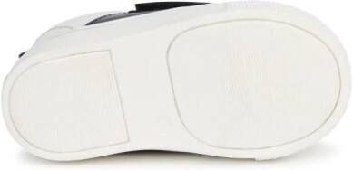 BOSS Kidswear logo-print panelled leather sneakers White