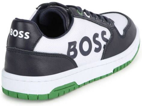 BOSS Kidswear logo-print panelled sneakers Blue