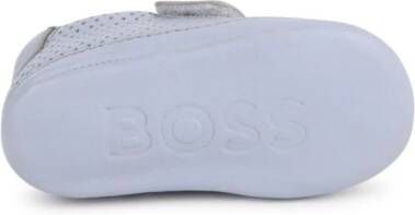 BOSS Kidswear logo-print perforated slippers Blue