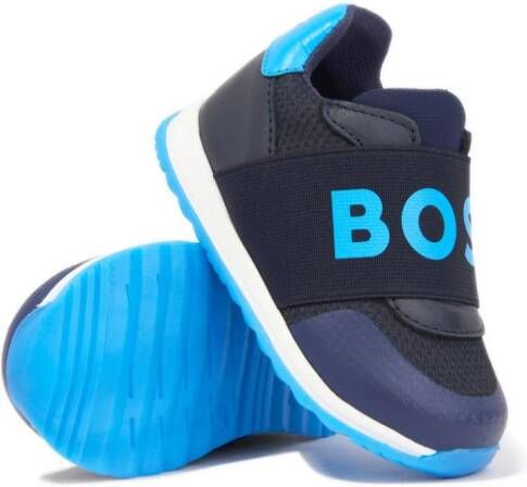 BOSS Kidswear logo-print slip-on sneakers Blue