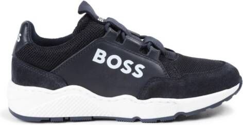 BOSS Kidswear logo-print slip-on sneakers Blue