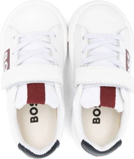 BOSS Kidswear logo-print touch-strap sneakers White